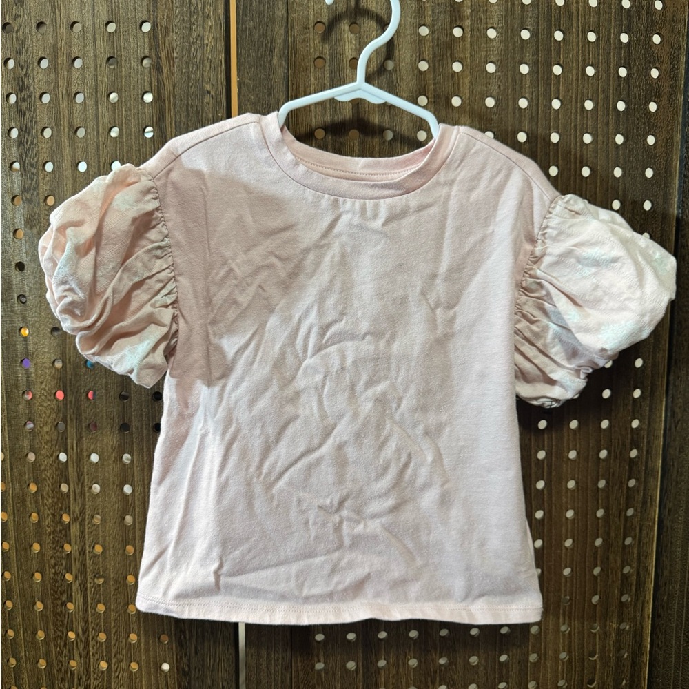 Kids Pink Puff Sleeve Top